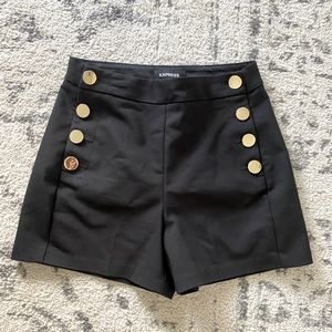 Express Shorts Double Breasted Buttons, size 2 High waist midi